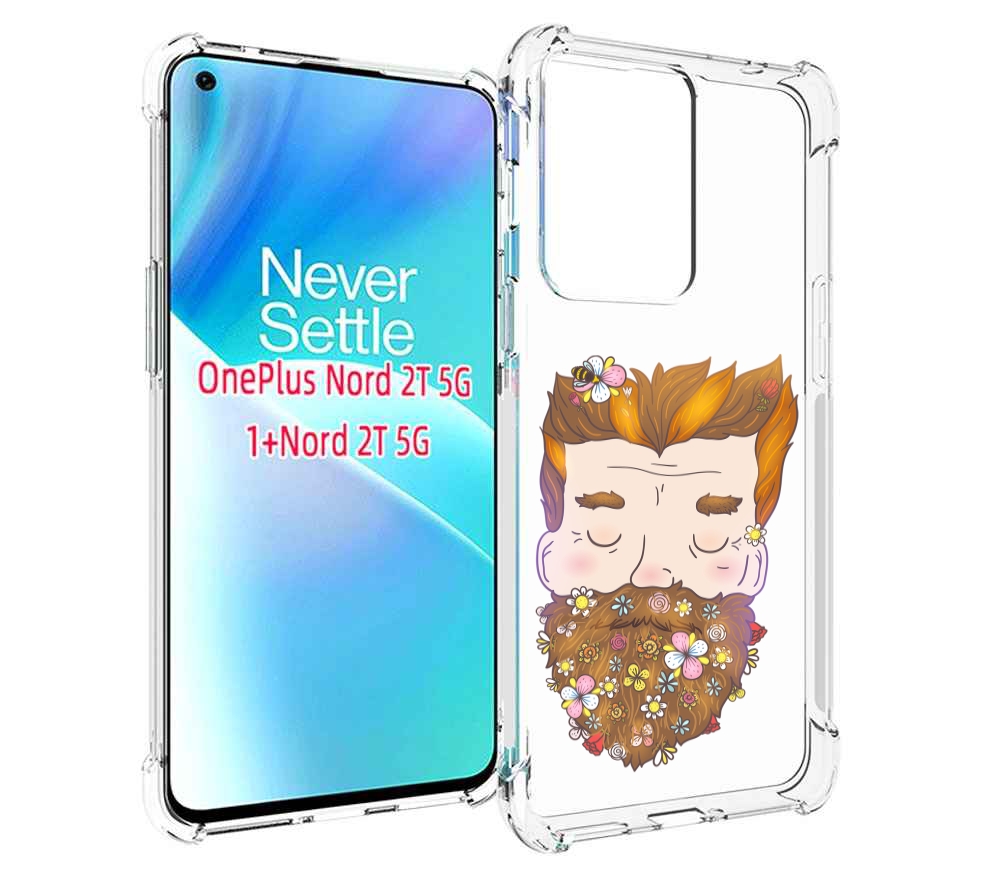 

Чехол MyPads мужчина с цветами в бороде для OnePlus Nord 2T, Прозрачный, Tocco