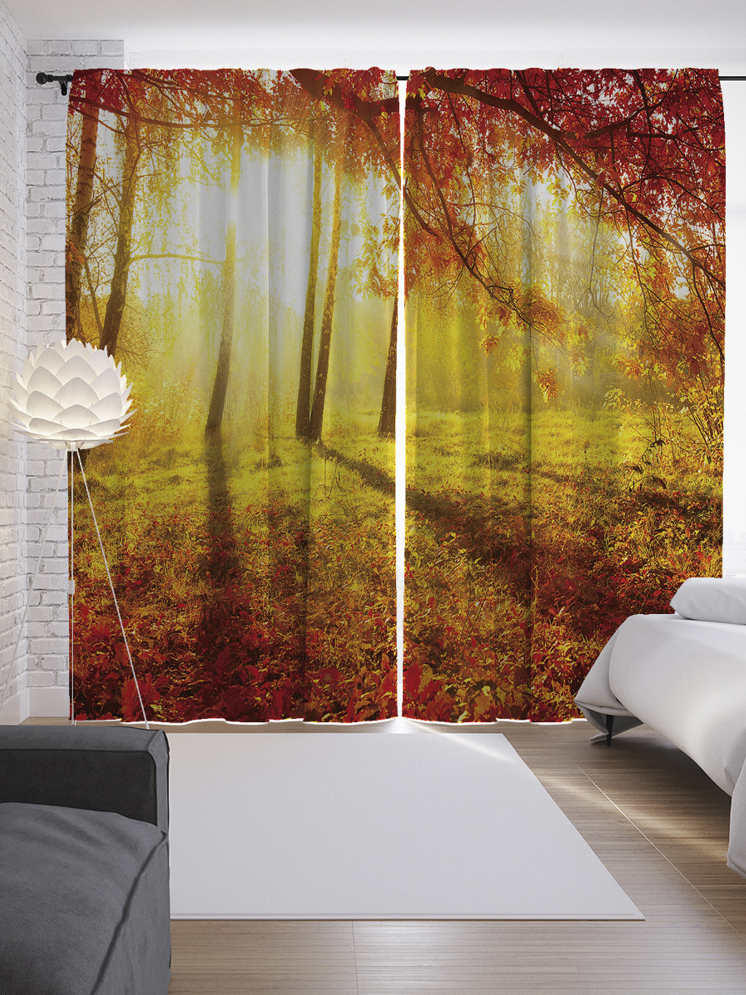 

Шторы с фотопечатью "Ослепительный лес" из сатена, 290х265 см
