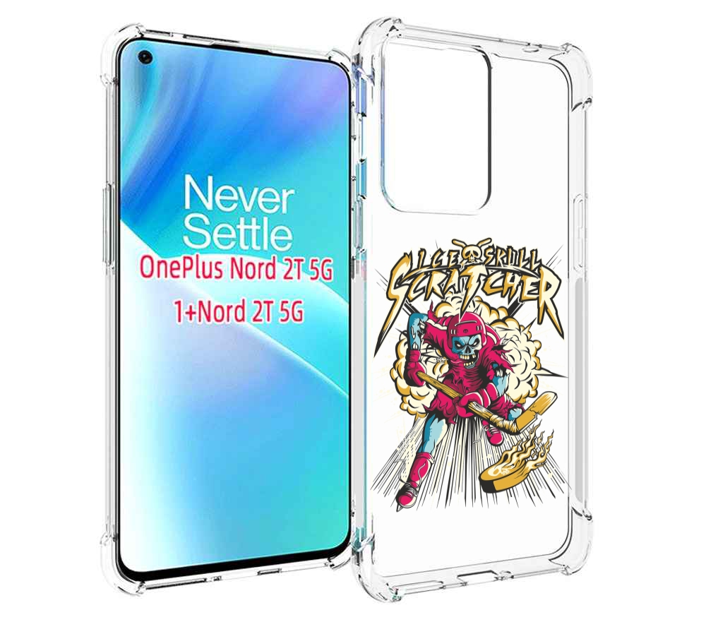 

Чехол MyPads нарисованный скелет хоккеист для OnePlus Nord 2T, Прозрачный, Tocco