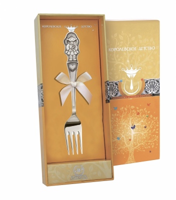 

Вилка детская "Девочка" из чернёного серебра