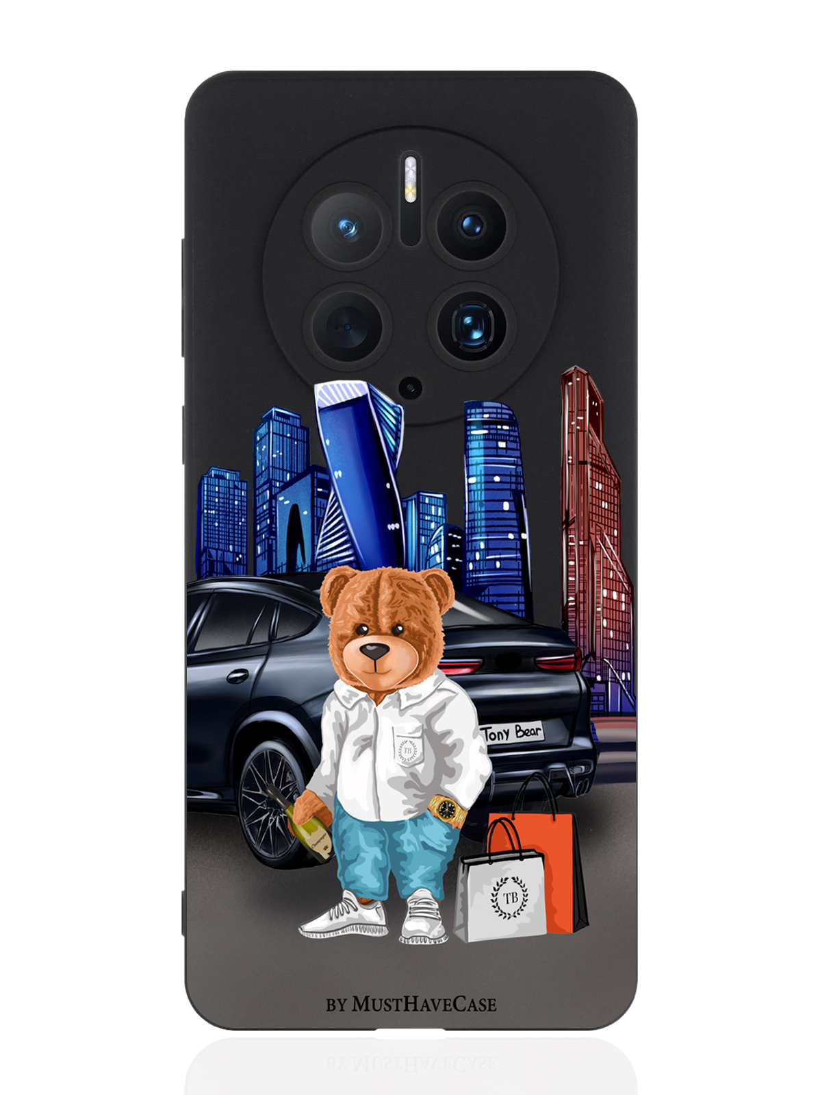 

Чехол для смартфона Huawei Mate 50 Pro Tony Moscow city/ Тони Москва Сити черный, Черный;синий;коричневый