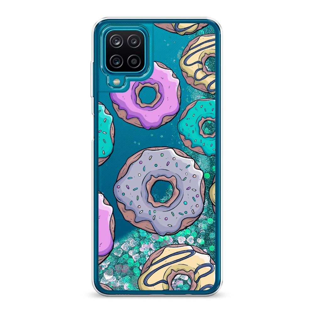 

Жидкий чехол с блестками "Разноцветные пончики в глазури 2" на Samsung Galaxy A12, 2101695-1