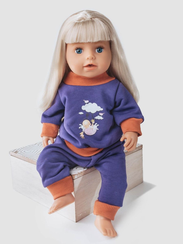 

Одежда для куклы Richline Baby Born 43 см, Х-355 Фиолетовый-лосось, Х-355