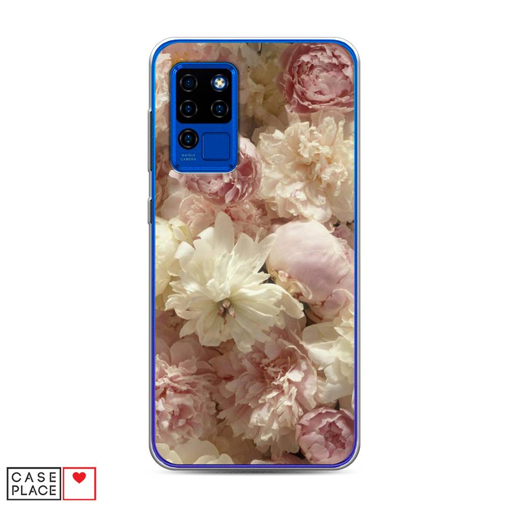 

Чехол Awog на Oukitel C21 / Оукитель C21 "Пионы светлые", Бежевый;коричневый, 230350-8