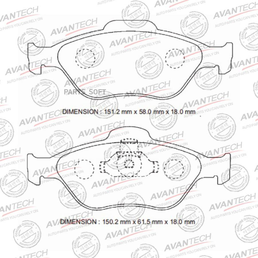 

Тормозные колодки AVANTECH передние дисковые av1051