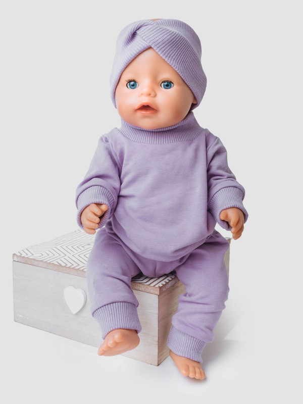

Одежда для куклы Richline Baby Born 43 см, Х-992 Светло-сиреневый, Х-992