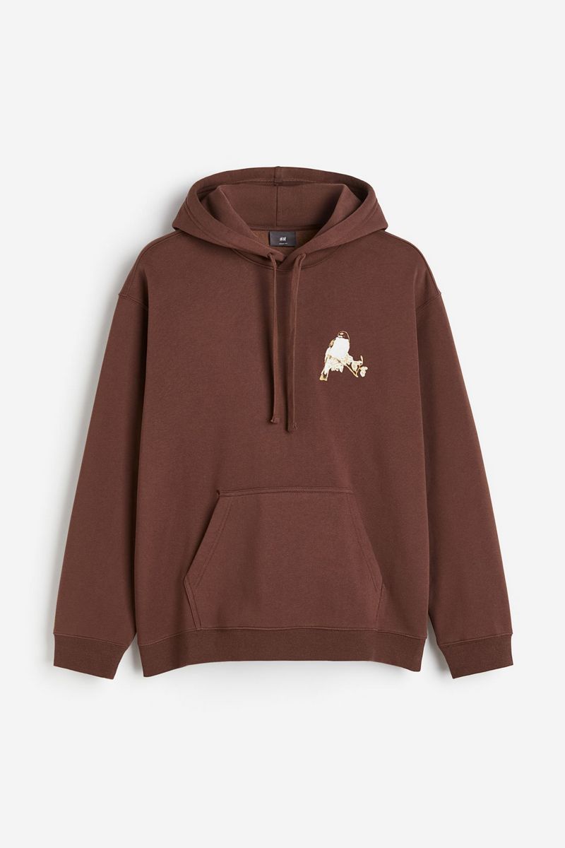 

Худи мужское H&M 1019679 коричневое S, Коричневый, 1019679