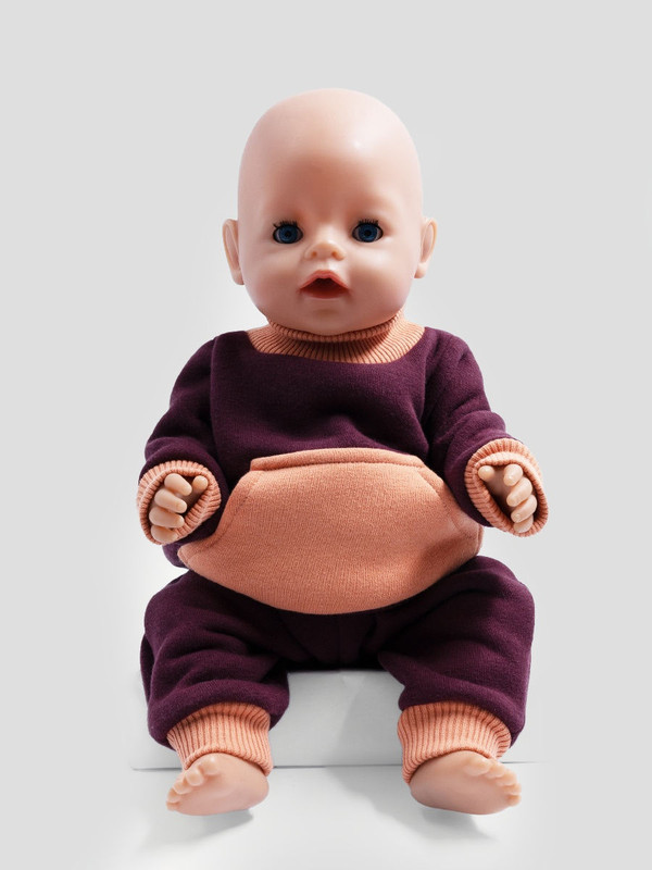 

Одежда для куклы Richline Baby Born 43 см, Х-999 Лосось-портвейн, Х-999