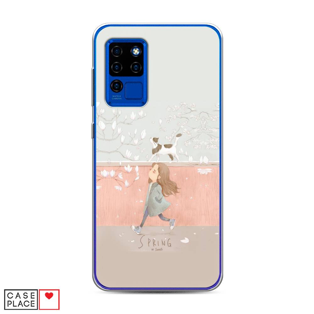 

Чехол Awog на Oukitel C21 / Оукитель C21 "Девочка-весна", Серый, 230350-7