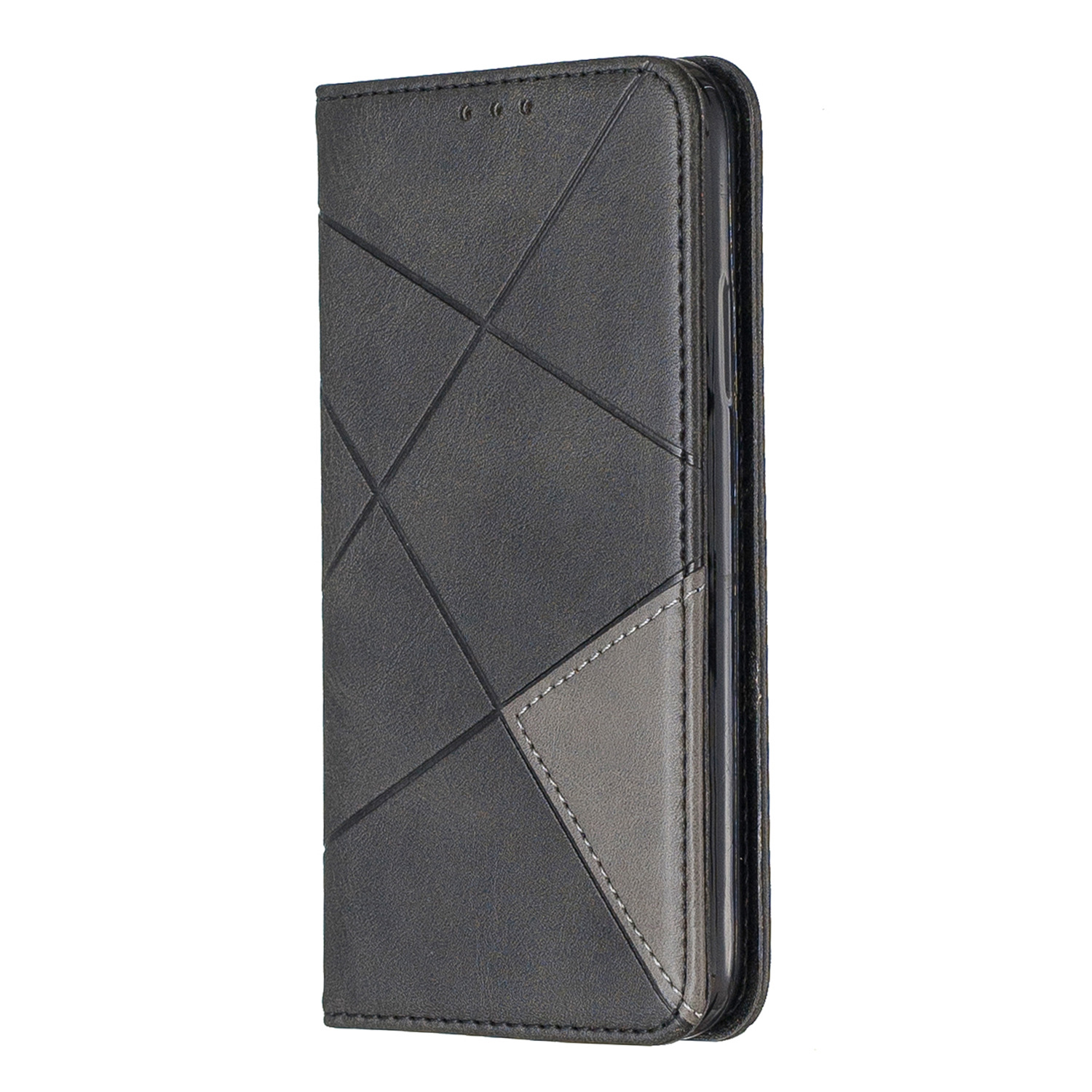 Чехол-книжка MyPads Magnete Rombo для iPhone 14 из эко-кожи с ромбовидным швом и магнитной