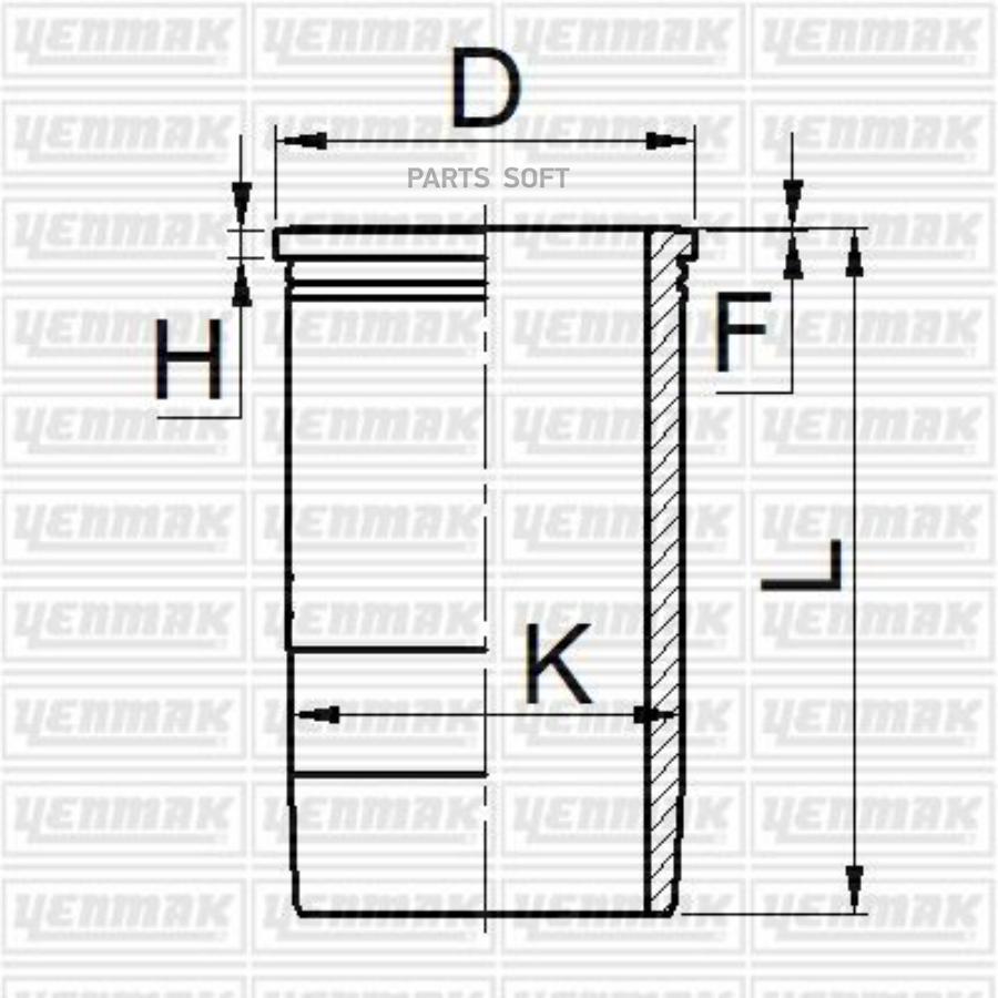 

128,00 Mm. Гильза K=144,45, L=270, H=10,07, D=153,8 YENMAK 5105598000