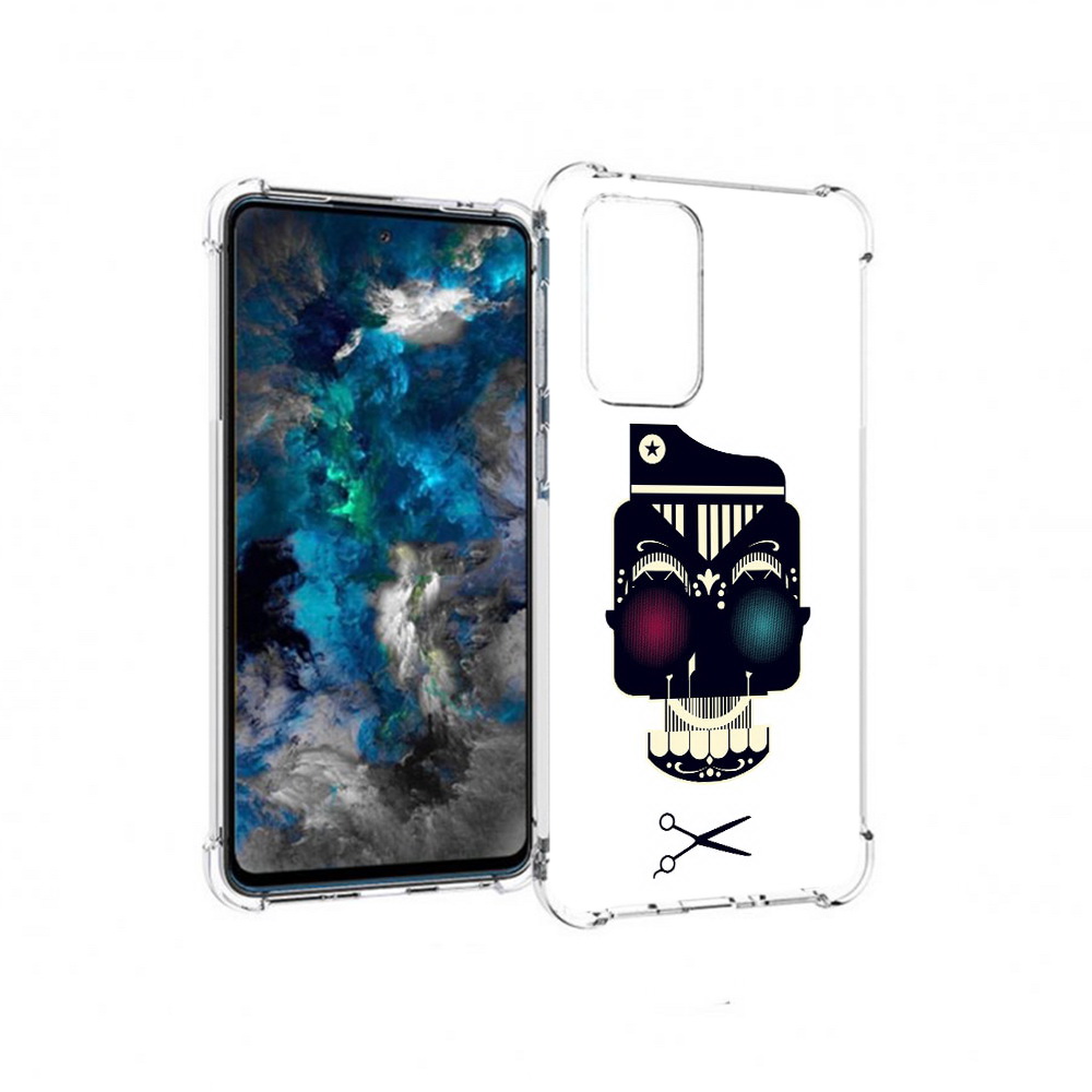 

Чехол MyPads Tocco для Samsung Galaxy A33 5G черно белый скелет с яркими глазами, Прозрачный, Tocco