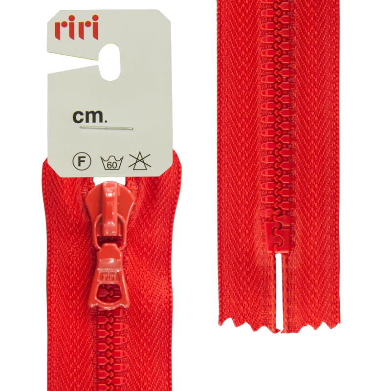

Молния riri тракторная неразъемная, 6мм, 22см, цвет 2407, красный, Молнии для одежды