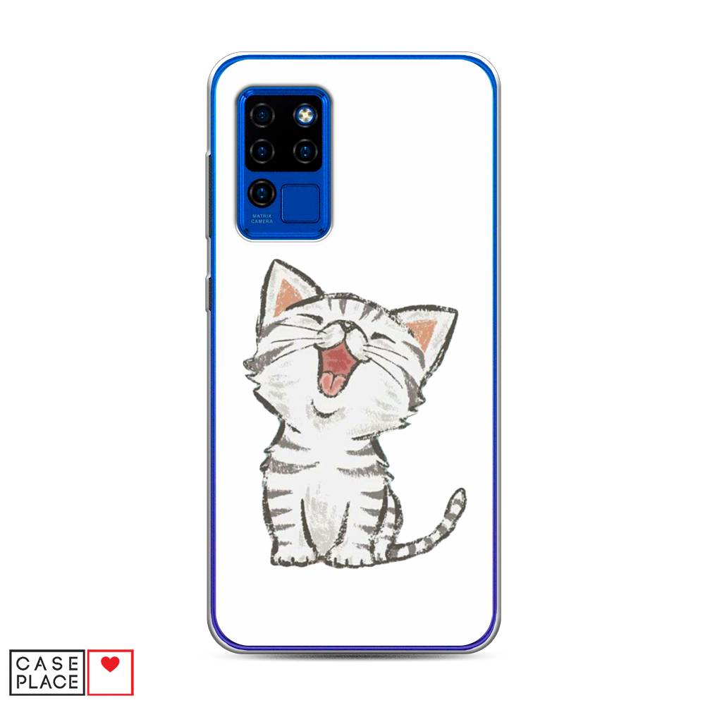 

Чехол Awog на Oukitel C21 / Оукитель C21 "Котенок рисованный", Серый;белый, 230350-1