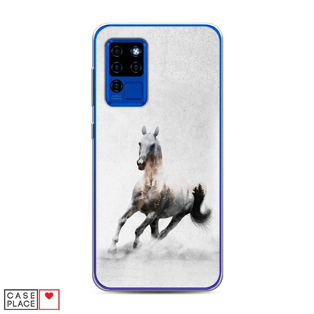 

Чехол Awog на Oukitel C21 / Оукитель C21 "Лошадь лес", Серый;черный, 230350-2