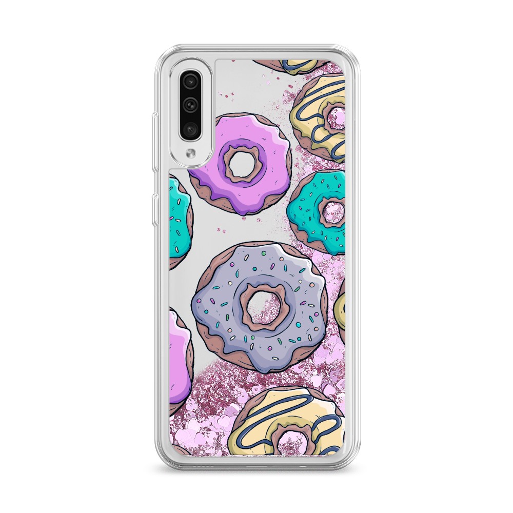 

Жидкий чехол с блестками "Разноцветные пончики в глазури 2" на Samsung Galaxy A30s