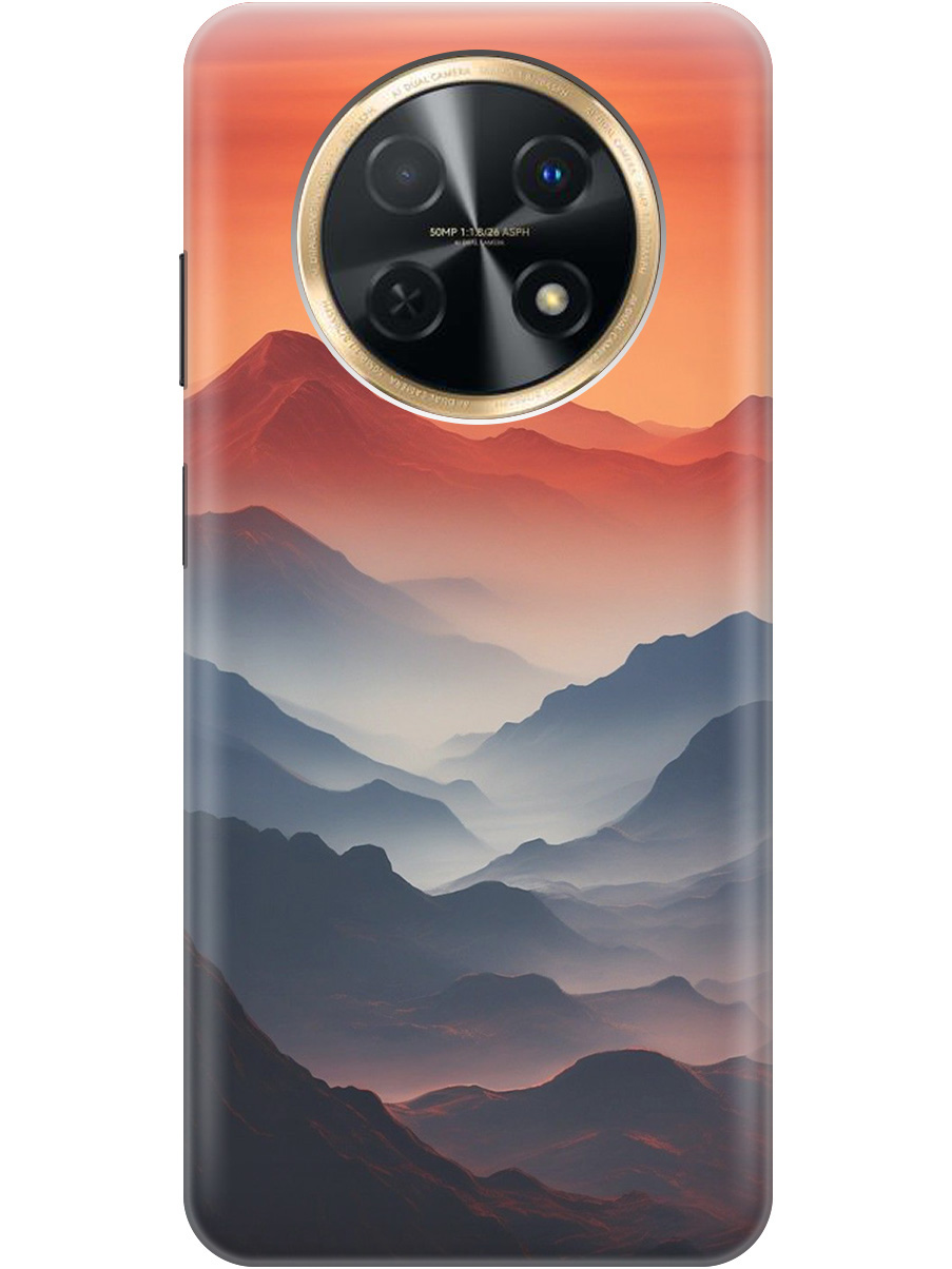 

Силиконовый чехол на Huawei nova Y91 с принтом "Луна над горами", Прозрачный;оранжевый;черный, 772566910
