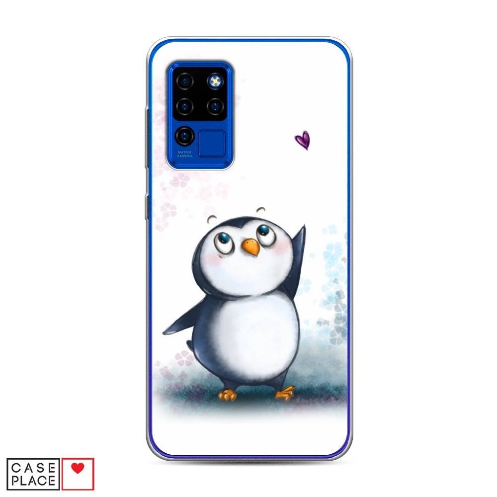 

Чехол Awog на Oukitel C21 / Оукитель C21 "Пингвин и сердечко", Белый, 230350-1
