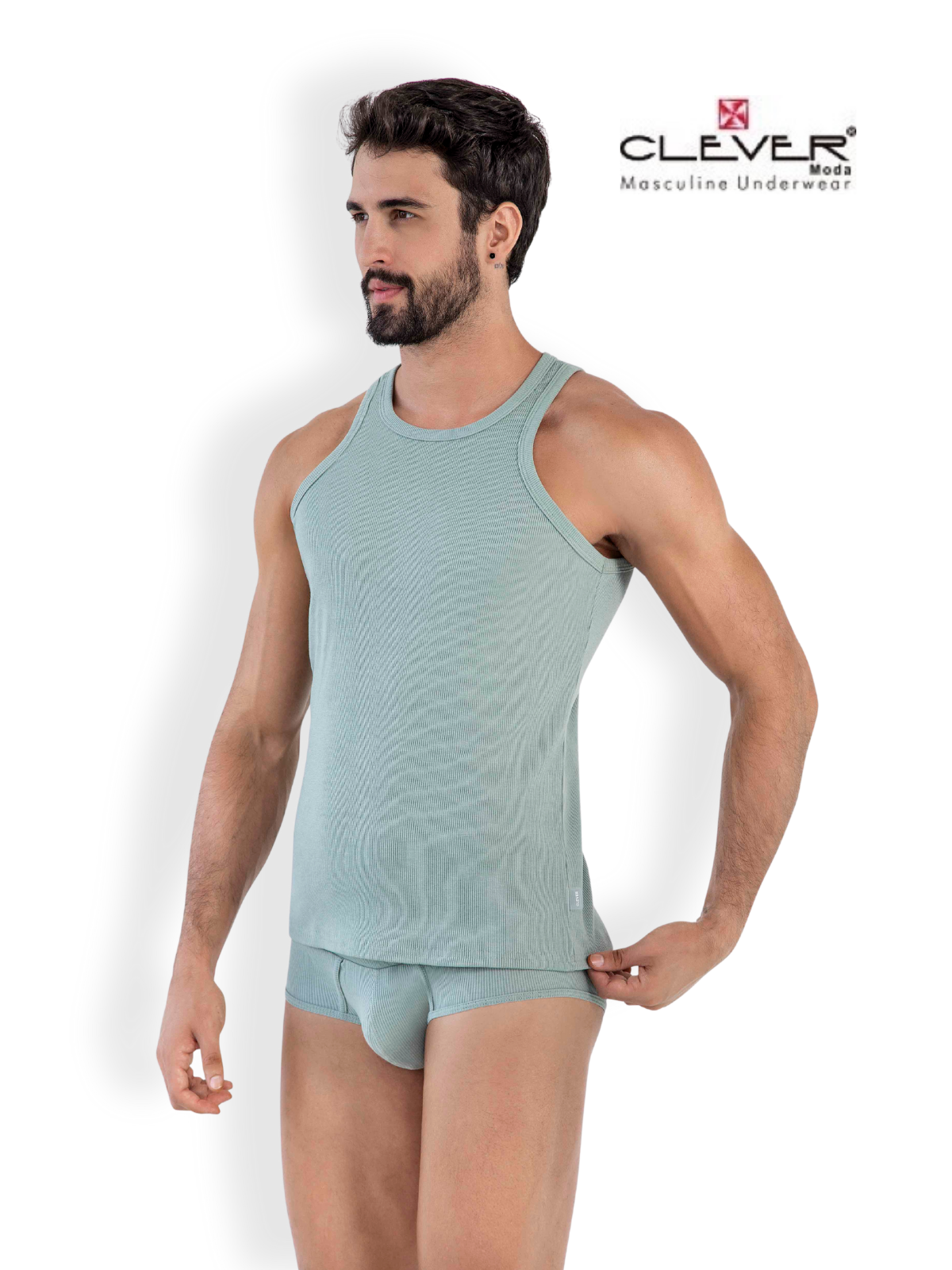 

Майка мужская CLEVER MODA 1606 зеленая M, Зеленый, 1606