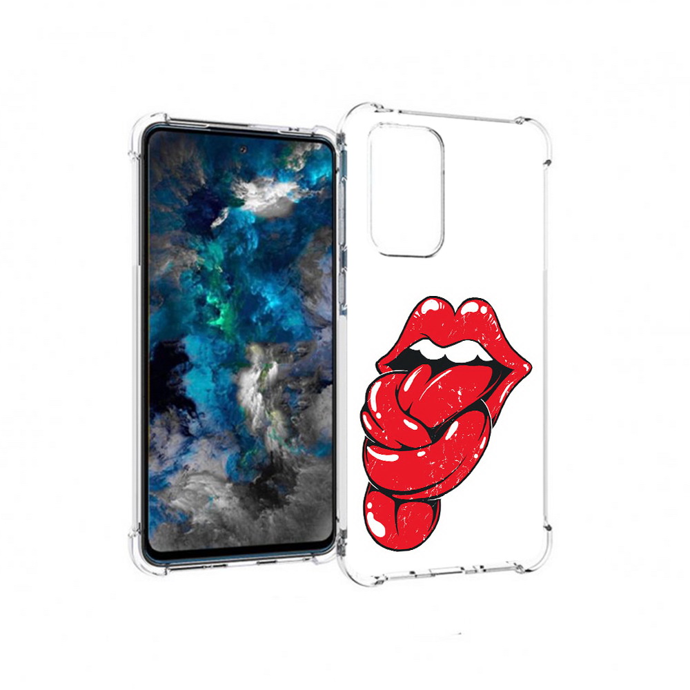 

Чехол MyPads Tocco для Samsung Galaxy A33 5G яркие губы с языком, Прозрачный, Tocco