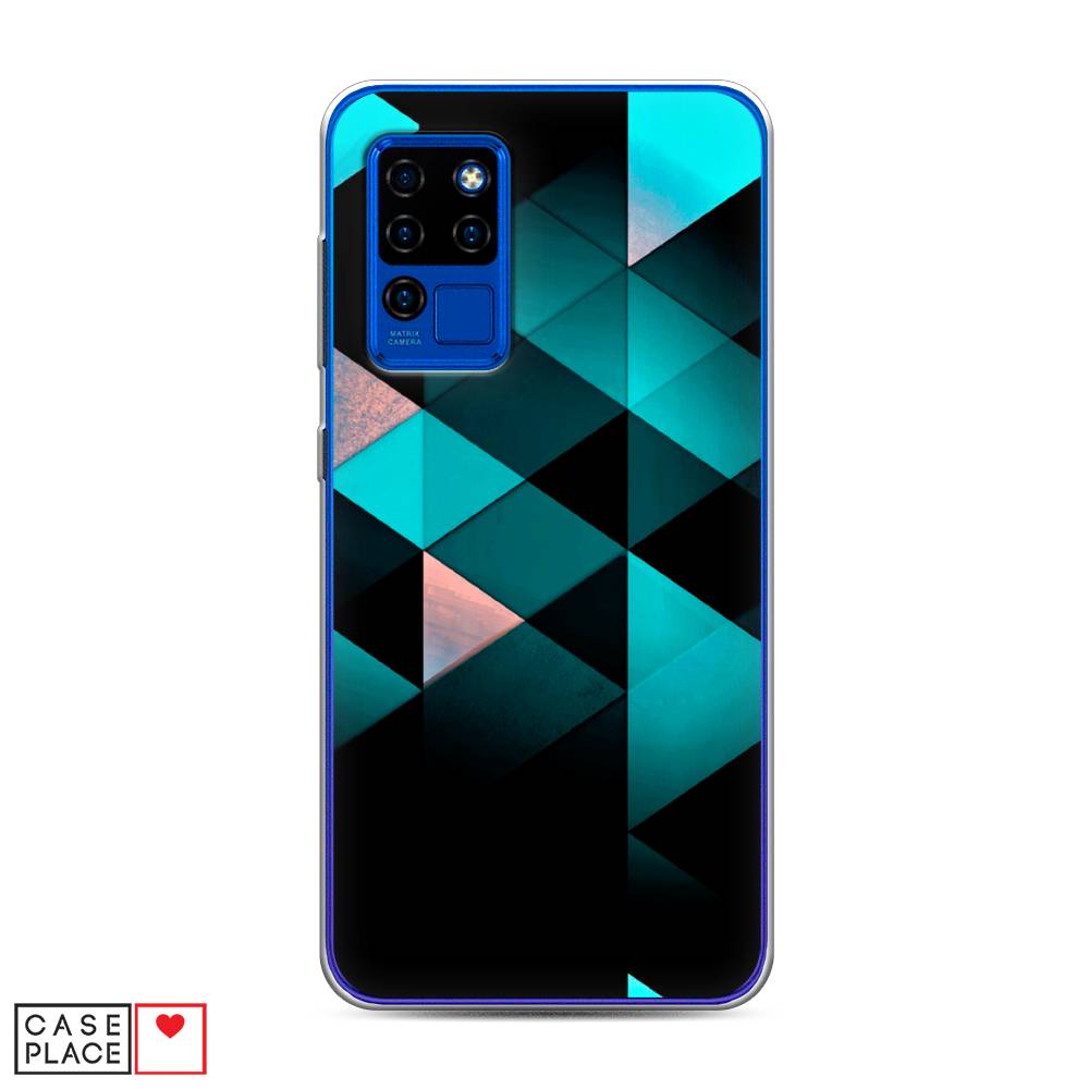 

Чехол Awog на Oukitel C21 / Оукитель C21 "Геометрия 16", Голубой;черный, 230350-3