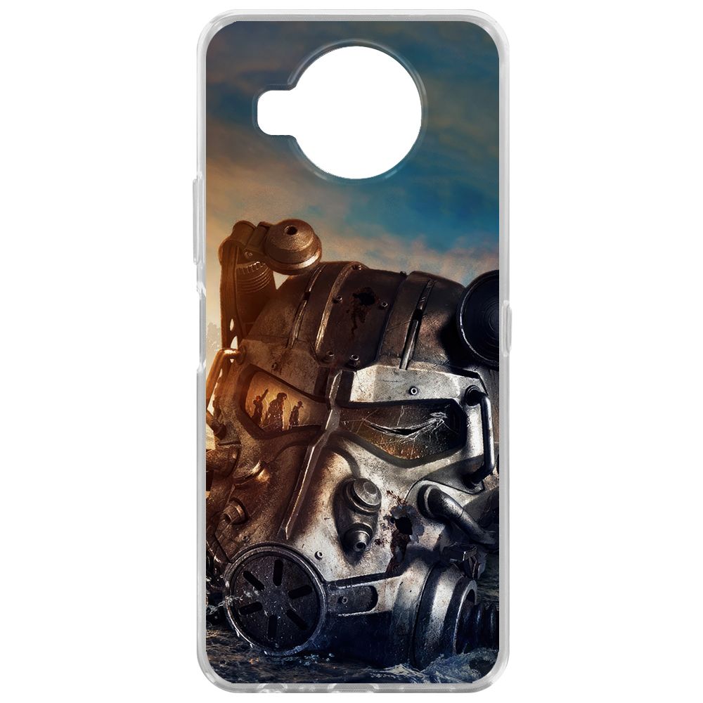 

Чехол-накладка Krutoff Clear Case Фоллаут (Fallout) - Шлем Т-60 для Nokia 8.3 5G
