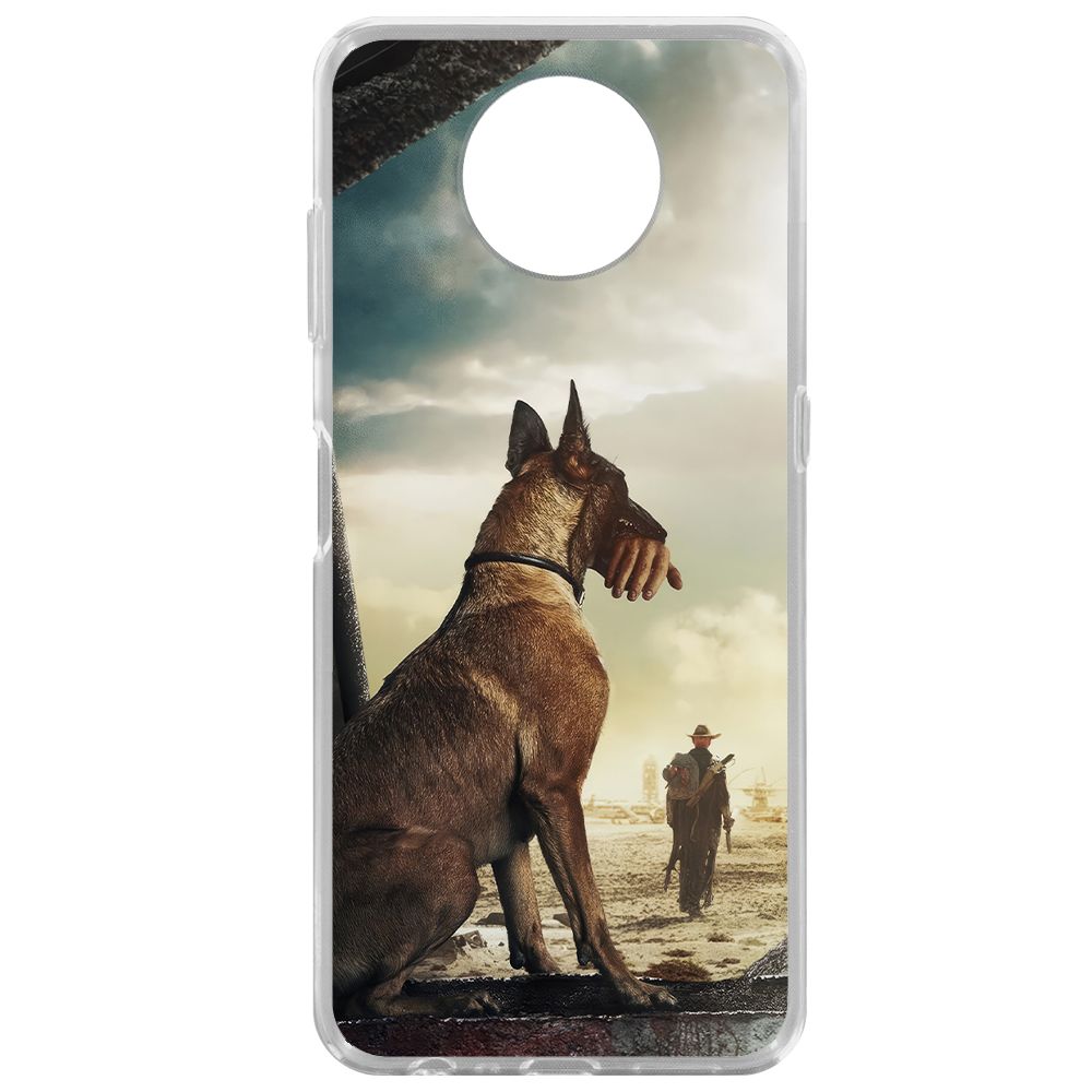 

Чехол-накладка Krutoff Clear Case Фоллаут (Fallout) - Псина для Nokia G10, Прозрачный