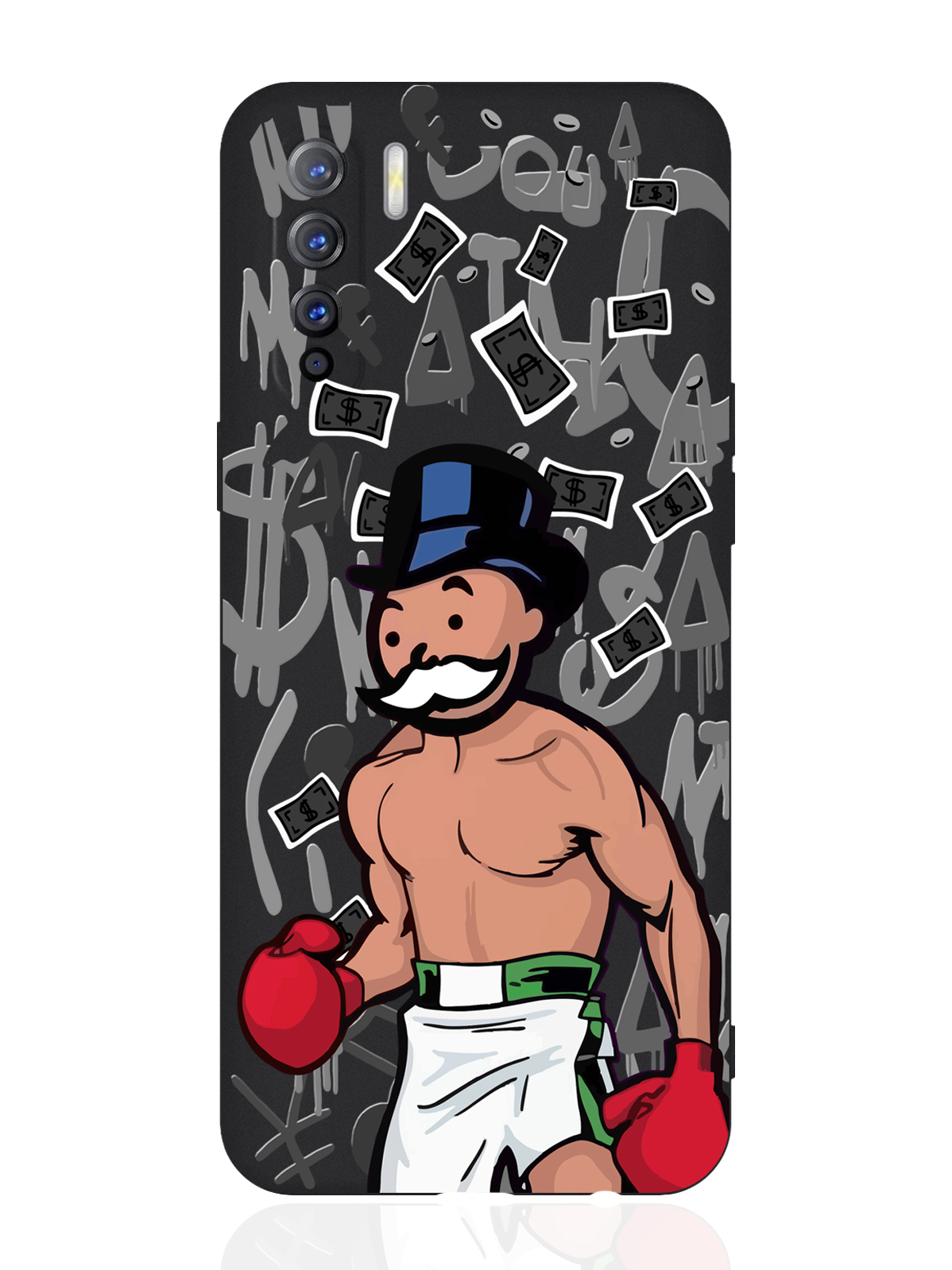 

Чехол для смартфона OPPO A91/ OPPO Reno3 Monopoly Boxing/ Монополия Боксер черный, Разноцветный