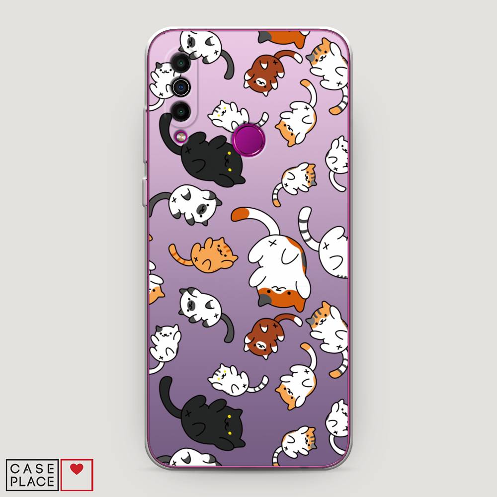 

Чехол Awog на Meizu M10 "Котопад", Фиолетовый;белый, 73850-7