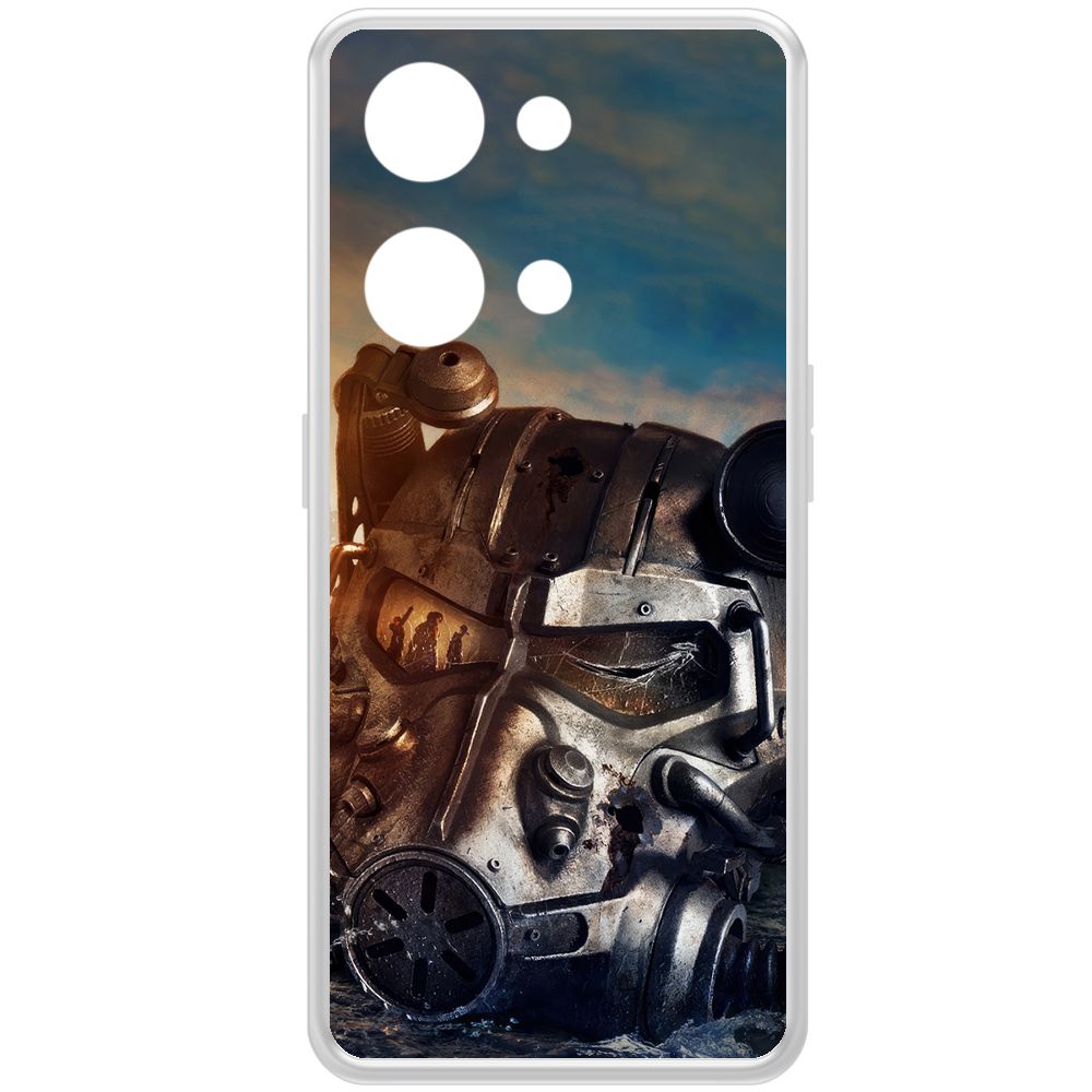 

Чехол-накладка Krutoff Clear Case Фоллаут (Fallout) - Шлем Т-60 для OnePlus Nord 3 5G, Прозрачный