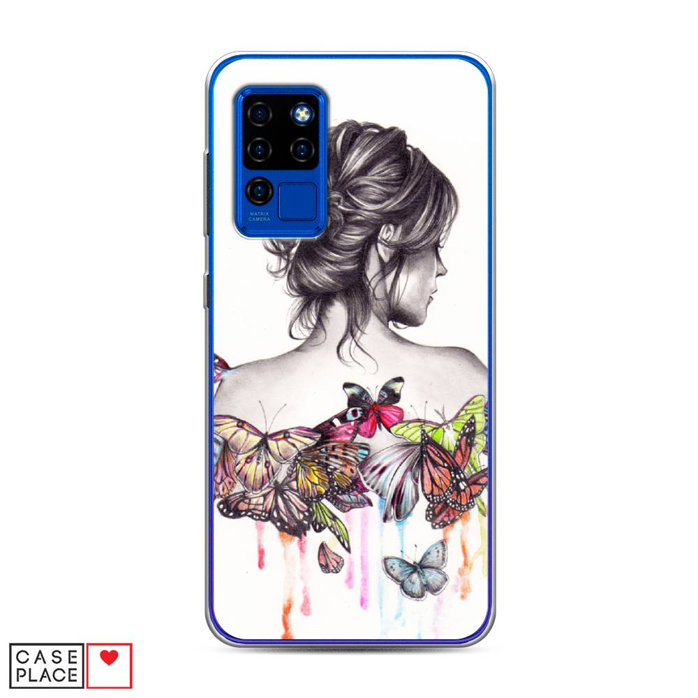 

Чехол Awog на Oukitel C21 / Оукитель C21 "Девушка с бабочками", Коричневый, 230350-10