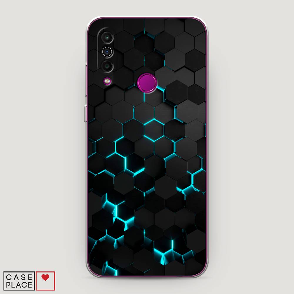 фото Чехол awog "соты бирюзовые" для meizu m10
