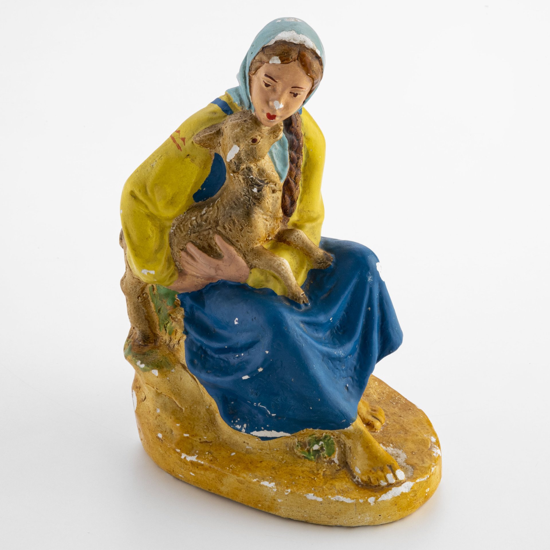 

Статуэтка, Винтаж, "Сестрица Алёнушка с козлёнком", гипс, "КЗХИ", СССР, 1977 гг.