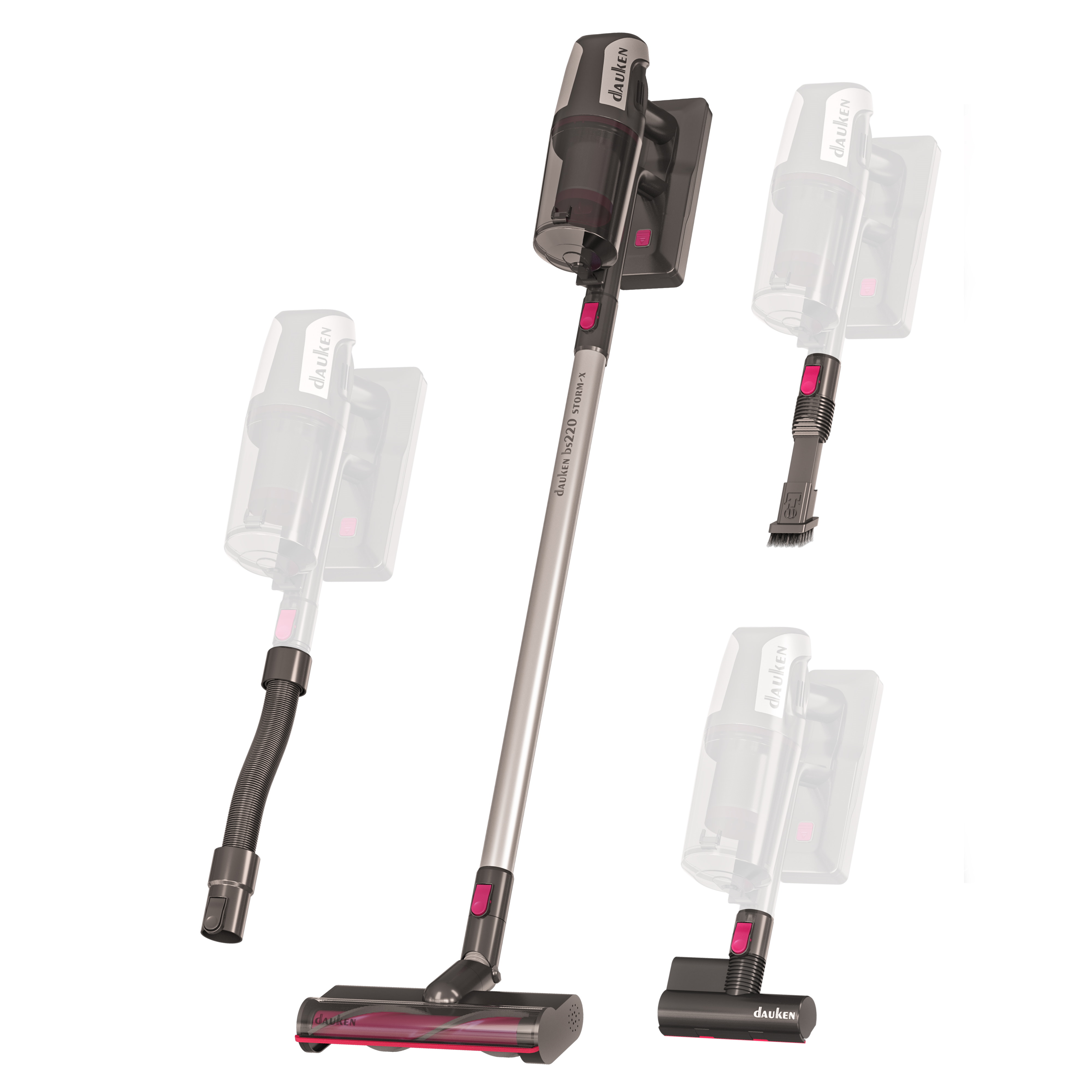 

Вертикальный пылесос Dauken BS220STORMPRO серый, BS220 STORM PRO