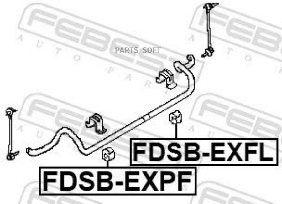 

Втулка переднего стабилизатора левая d37 FEBEST FDSB-EXFL