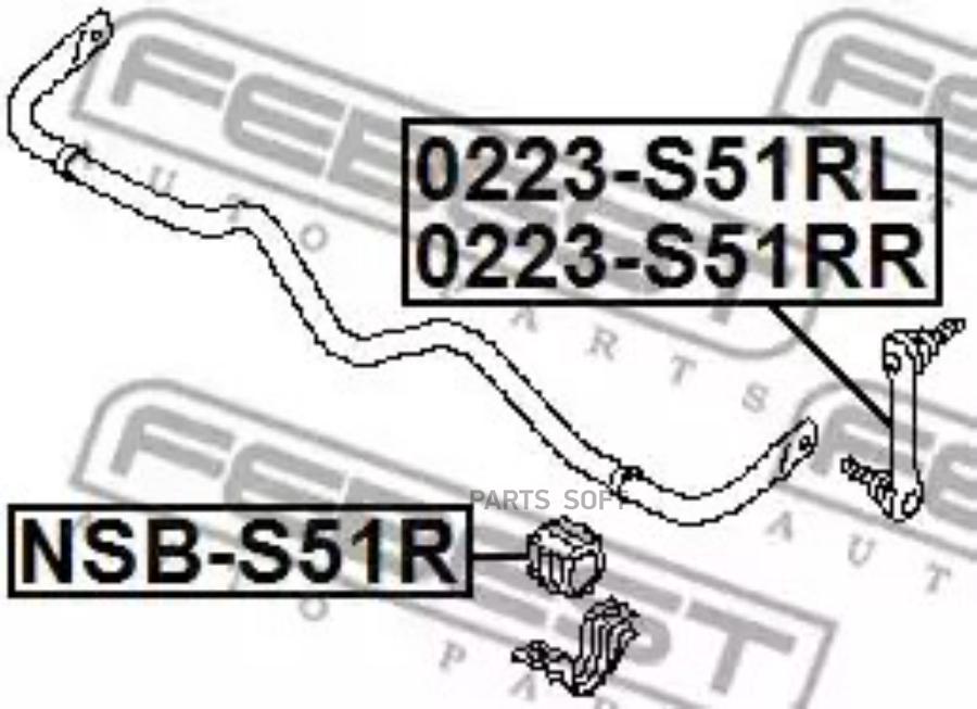 

Втулка стабилизатора задняя FEBEST NSB-S51R