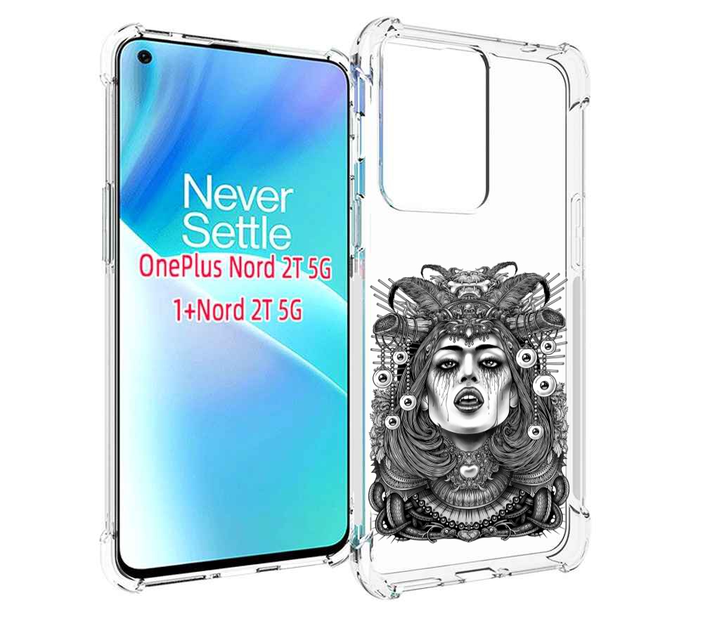 

Чехол MyPads портрет девушки черно белый для OnePlus Nord 2T, Прозрачный, Tocco