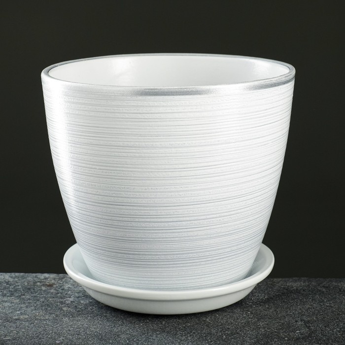 

Цветочный горшок Бутон 3 л серебристый, Бутон