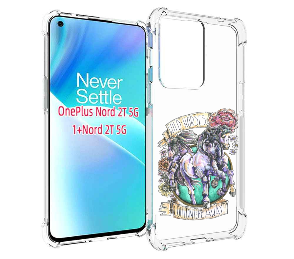 

Чехол MyPads рисунок коней в цветах для OnePlus Nord 2T, Прозрачный, Tocco
