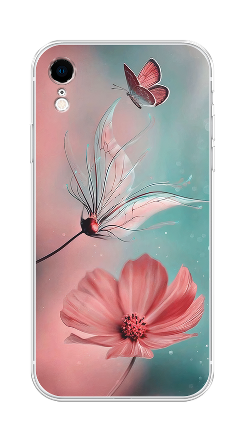 

Чехол Homey на Apple iPhone XR "Бабочка и цветок", Голубой;розовый, 12050-1