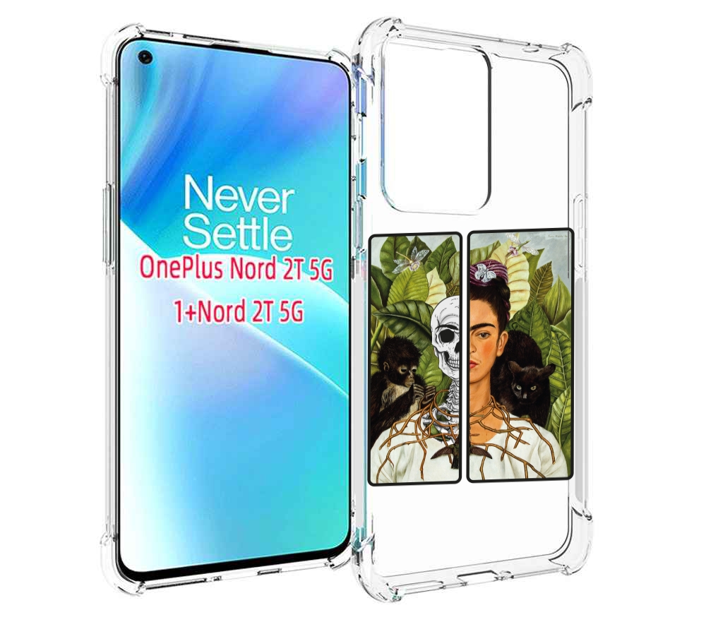 

Чехол MyPads сдвоенная картинка девушка скелет для OnePlus Nord 2T, Прозрачный, Tocco