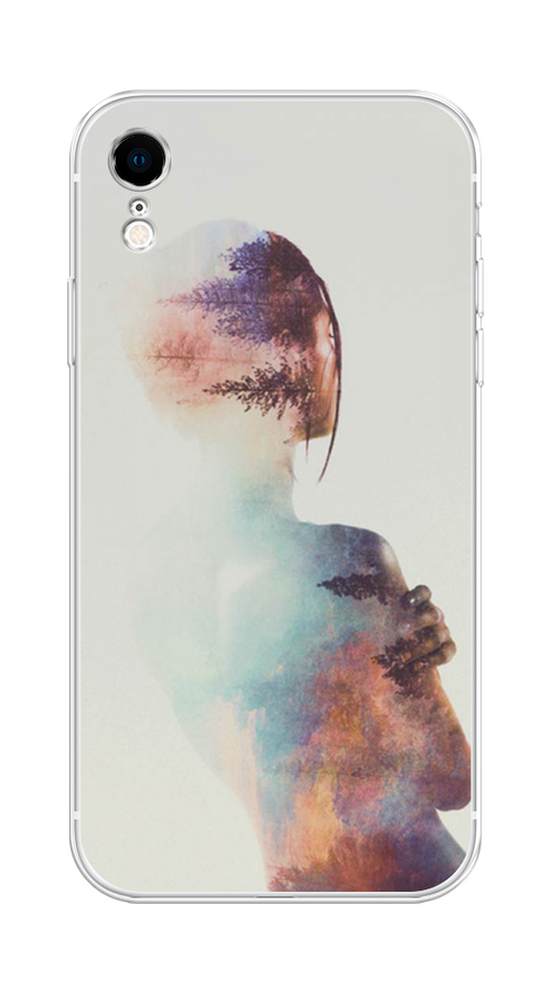 

Чехол Homey на Apple iPhone XR "Девушка-лес", Розовый;голубой;серый, 12050-1