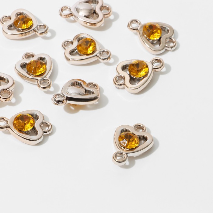 

Коннектор "Сердце" 2,2*1,6*0,7см, (набор 10шт), цвет золото, Золотистый