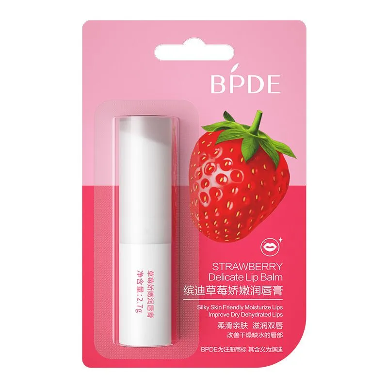 

Бальзам для губ BPDE Клубника 2,7 г, Прозрачный