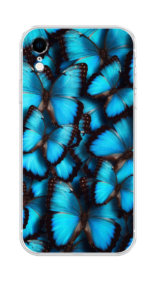 

Чехол Homey на Apple iPhone XR "Тропическая бабочка 2", Голубой;черный, 12050-1