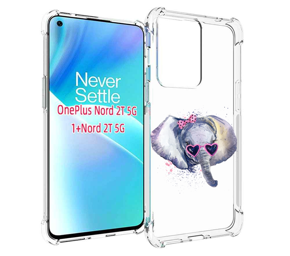 

Чехол MyPads слоник в очках для OnePlus Nord 2T, Прозрачный, Tocco
