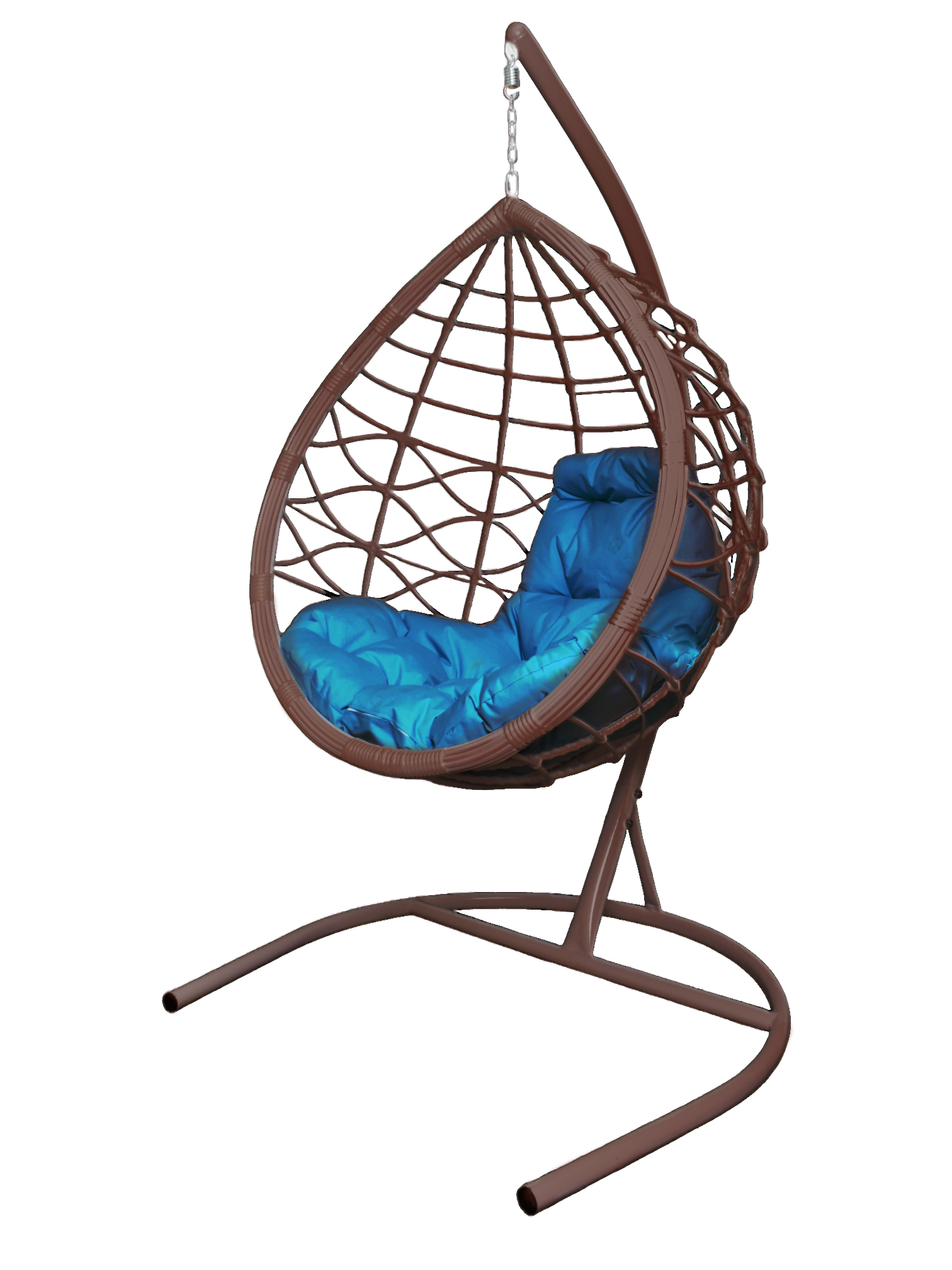 Подвесное кресло коричневый M-Group Капля Лори 11530203 голубая подушка