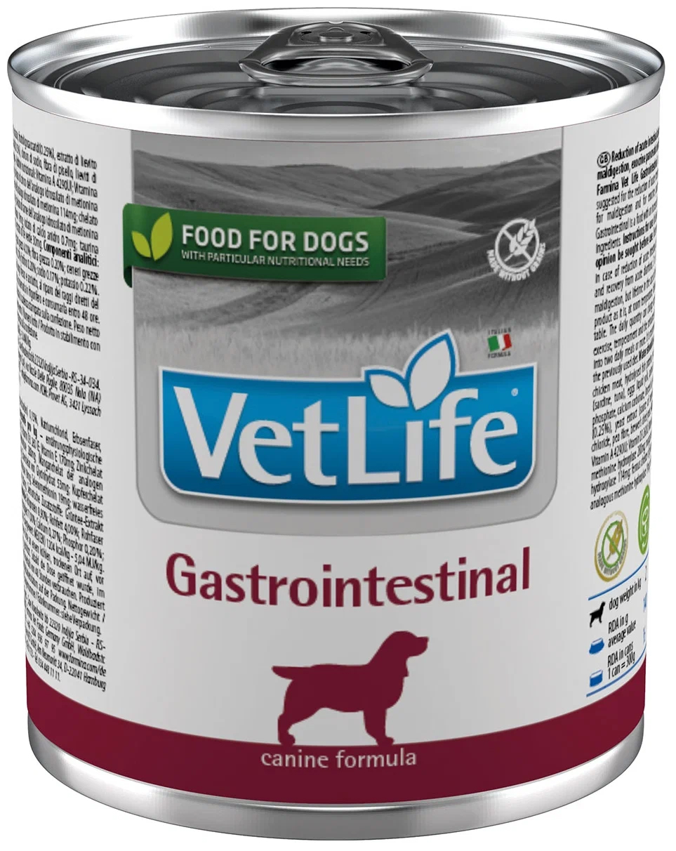 фото Влажный корм для собак farmina vet life gastrointestinal, при заболеваниях жкт, 300 г