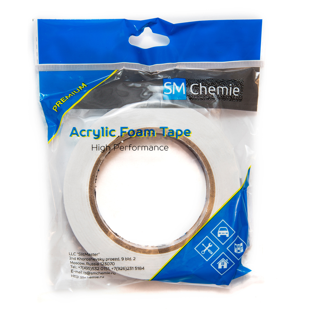 

Лента SM Сhemie, WF20 вспененная, 25мм*2м, толщина 2мм, цвет белый