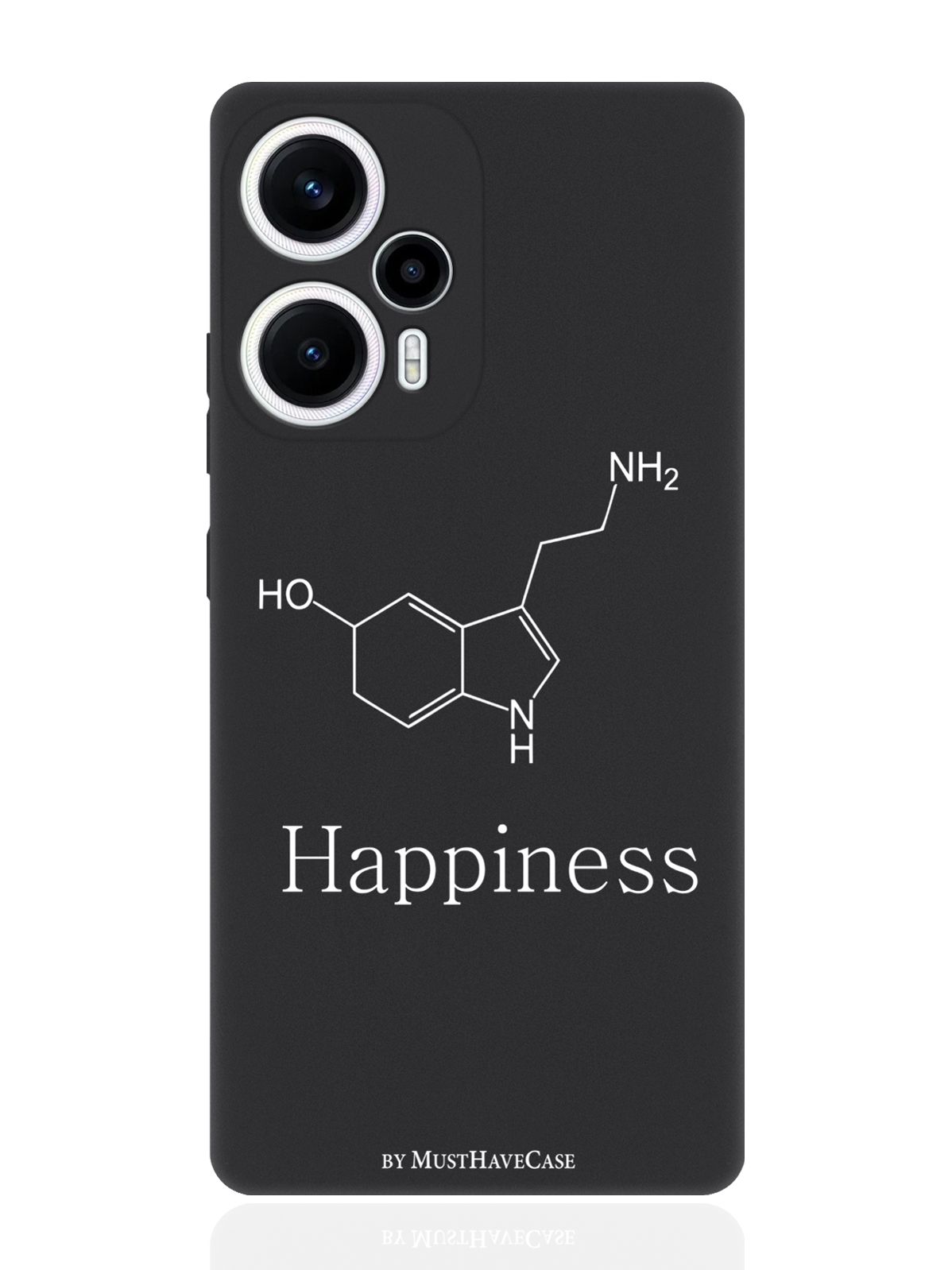 

Чехол для смартфона Poco F5/Xioami Redmi Note 12 Turbo черный силиконовый Молекула счастья, Черный;белый